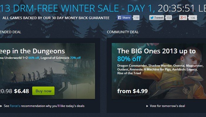 Ofertas de invierno en Gog.com